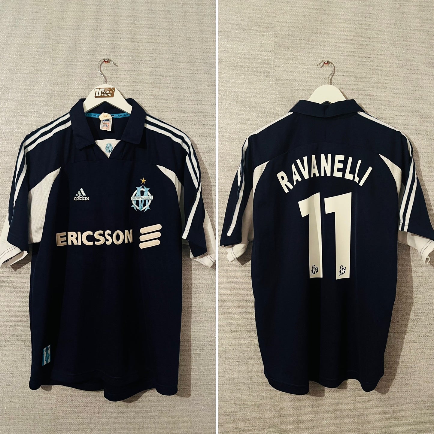 Marseille away football shirt 1999/2000 Ravanelli Large