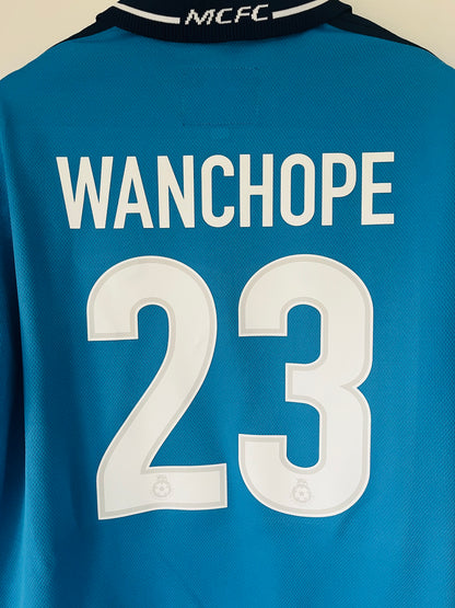 Manchester City home football shirt 2001/02 Wanchope Medium