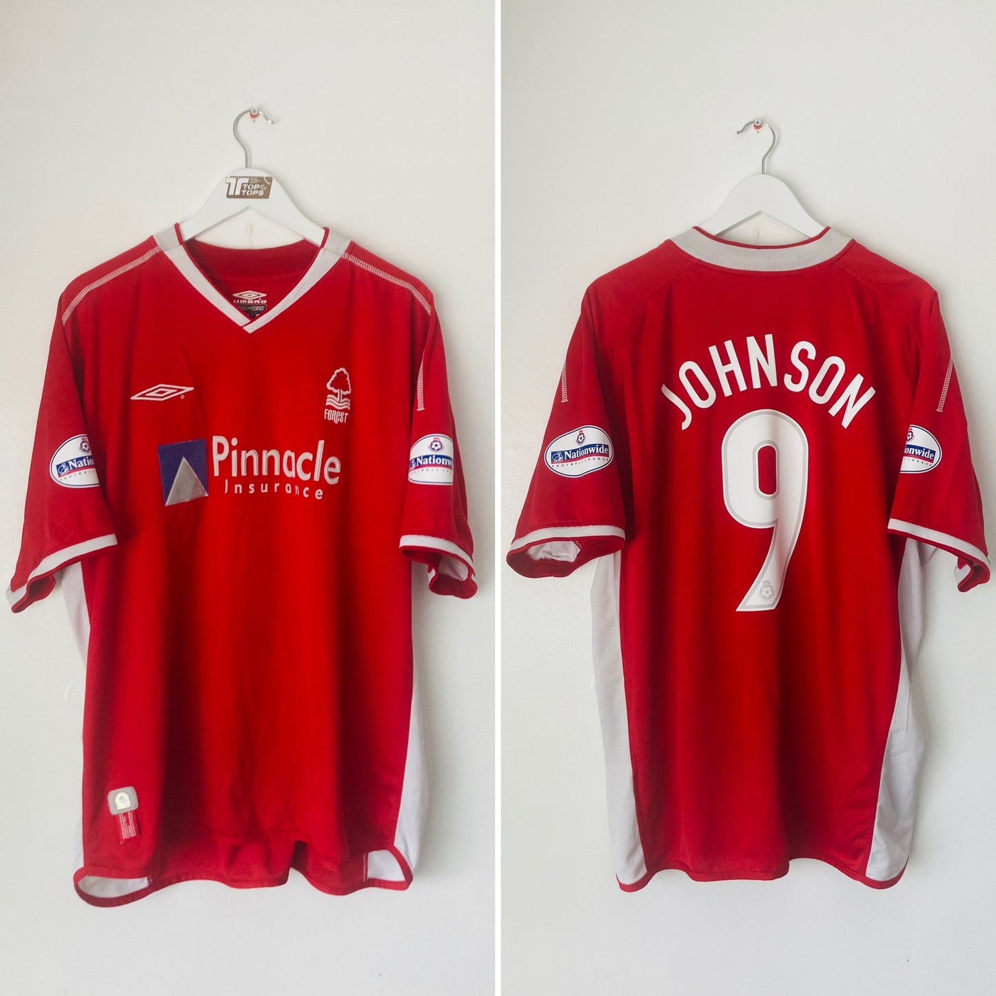 Nottingham Forest home football shirt 2002/03 Johnson XXL