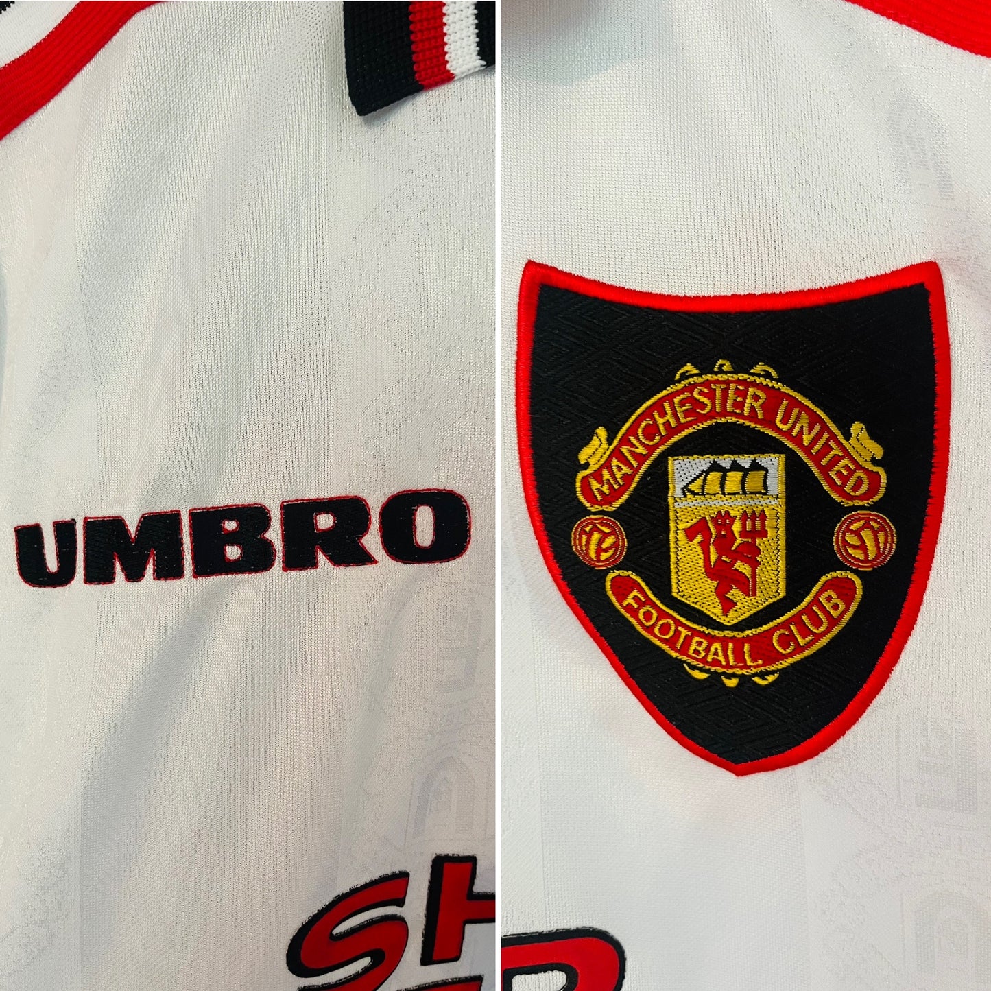 Manchester United away football shirt 1997/99 Beckham Medium