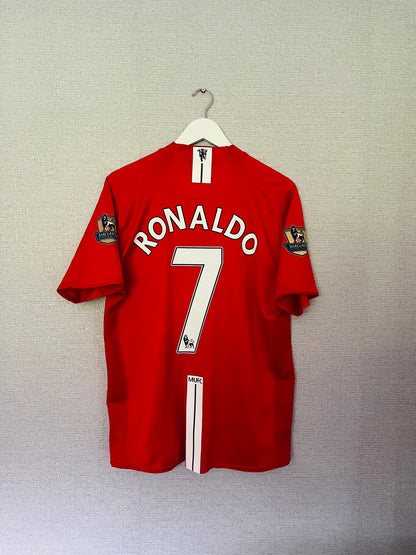 Manchester United home football shirt 2007/08 CR7 Large