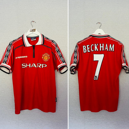 Manchester United home football shirt 1998/2000 Beckham Medium