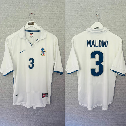 Italy away football shirt W/C 1998 Maldini Medium