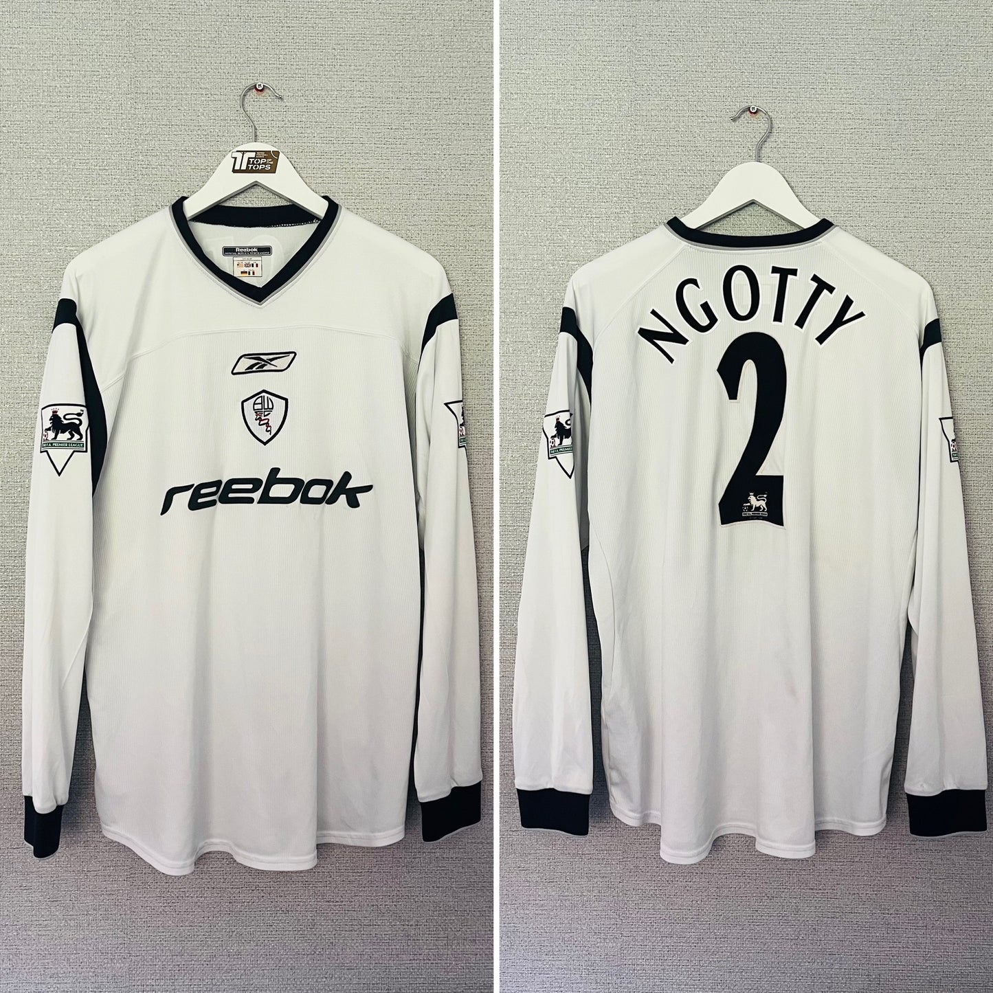 Bolton Wanderers home football shirt 2001/02 Ngotty XL