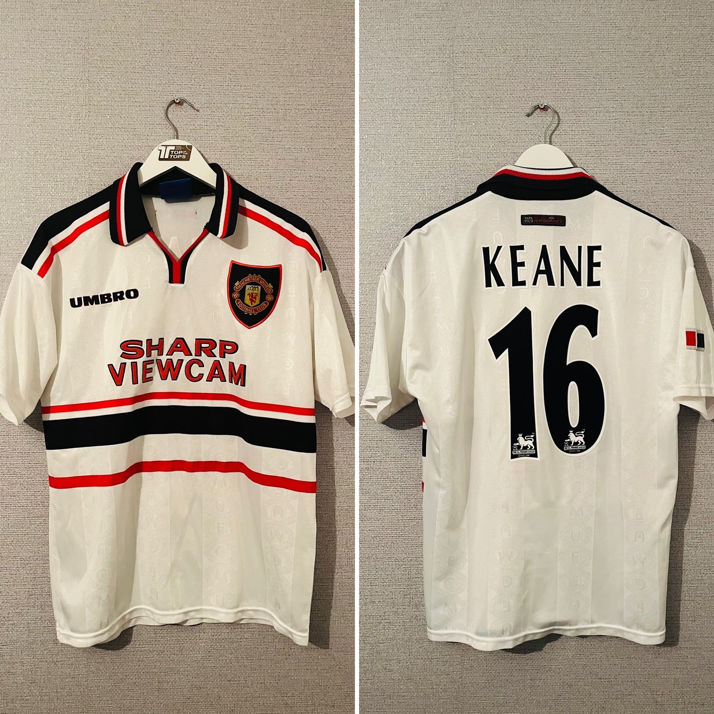 Manchester United away football shirt 1997/99 Keane Medium