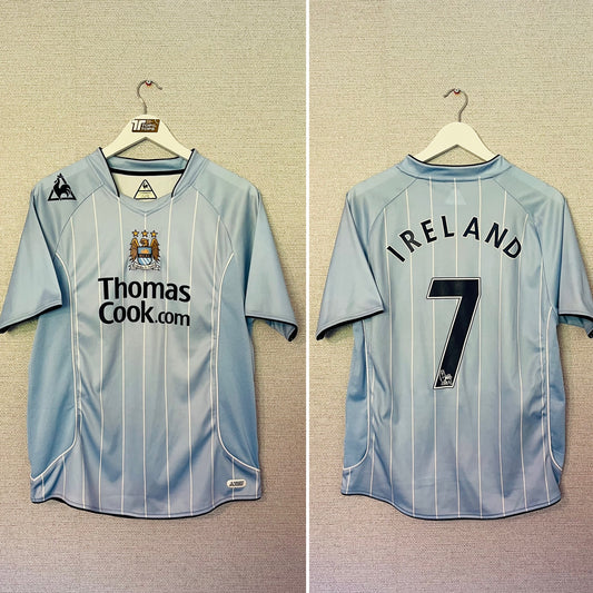 Manchester City home football shirt 2007/08 Ireland Medium