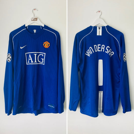 Manchester United goalkeeper football shirt 2007/08             Van Der Sar XL