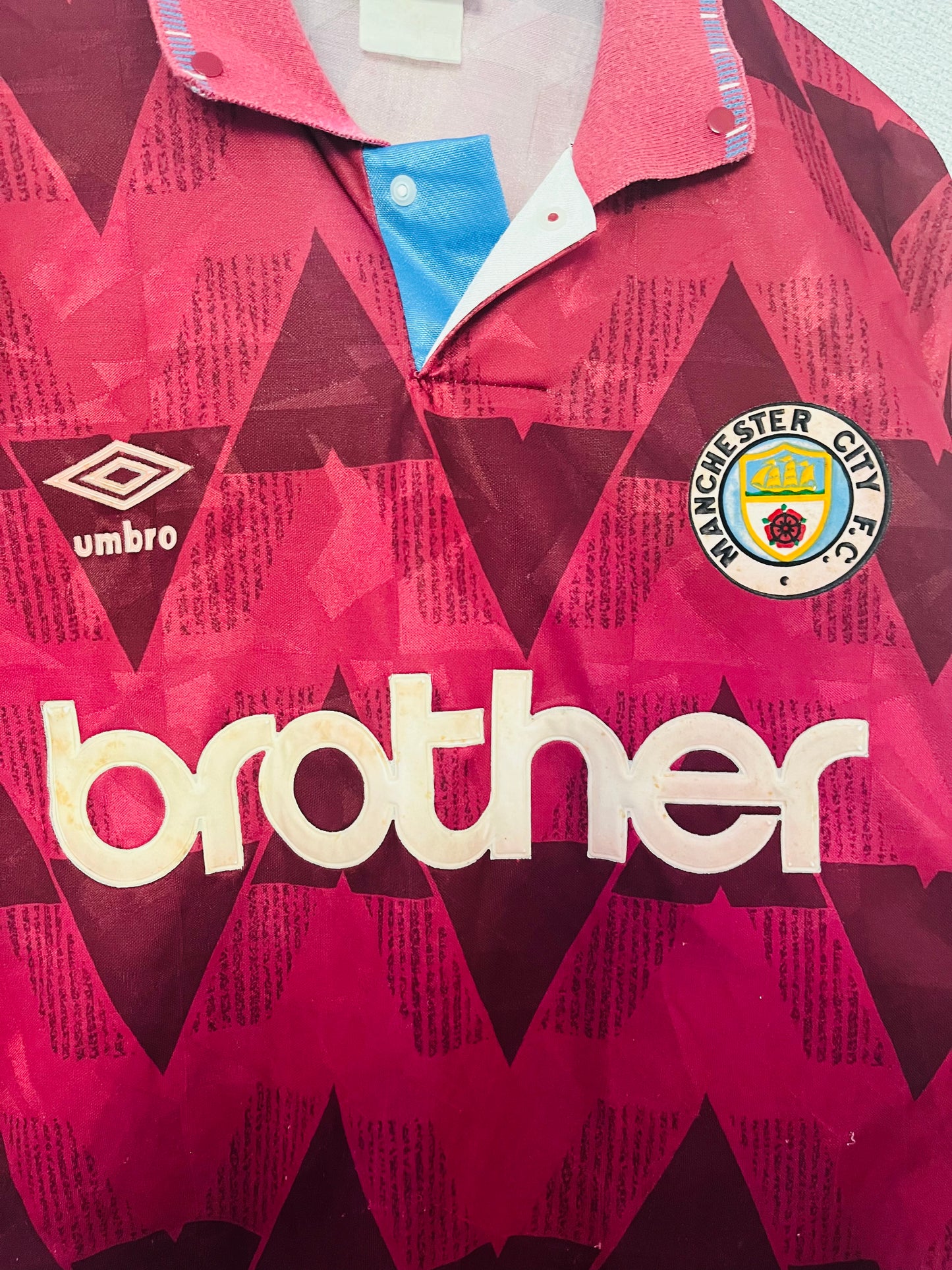 Manchester City away football shirt 1990/92 XL