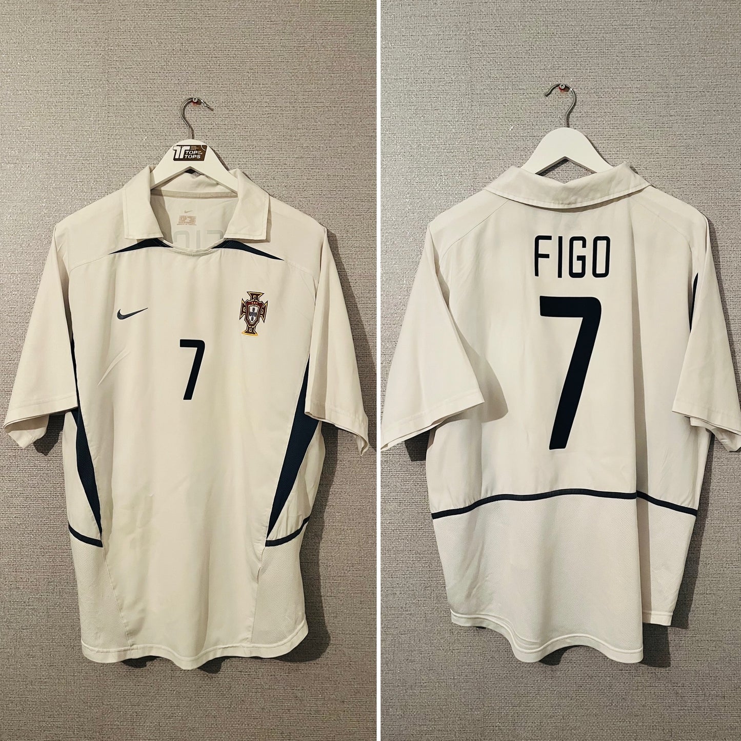 Portugal away football shirt 2002/04 Figo XL