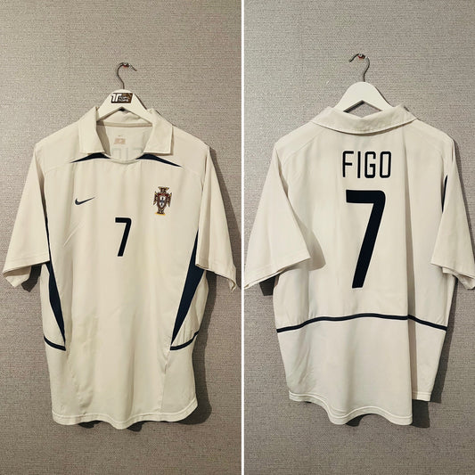 Portugal away football shirt 2002/04 Figo XL