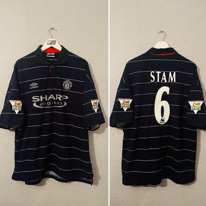 Manchester United away football shirt 1999/2000 Stam XXL