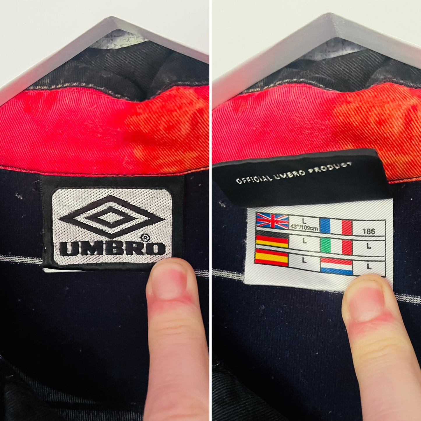 Manchester United away football shirt 1999/2000 Beckham Large