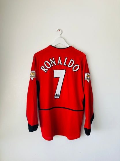 Manchester United home football shirt 2003/04 CR7 Medium L/S