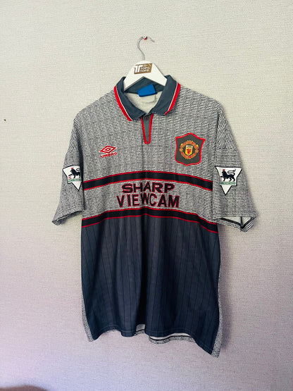 Manchester United away football shirt 1995/96 Beckham XL