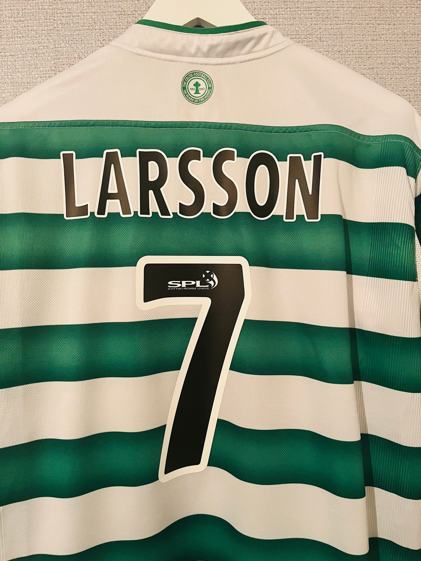 Glasgow Celtic home football shirt 2003/04 Larsson Large