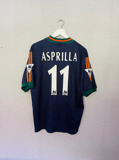 Newcastle United away football shirt 1997/98 Asprilla Large