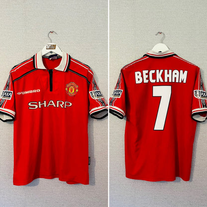 Manchester United home football shirt 1998/99 Beckham Medium