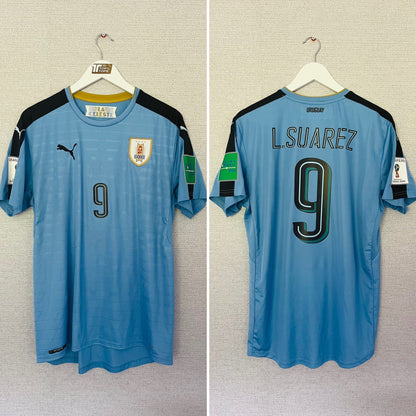 Uruguay home football shirt 2016/17 Suarez Large