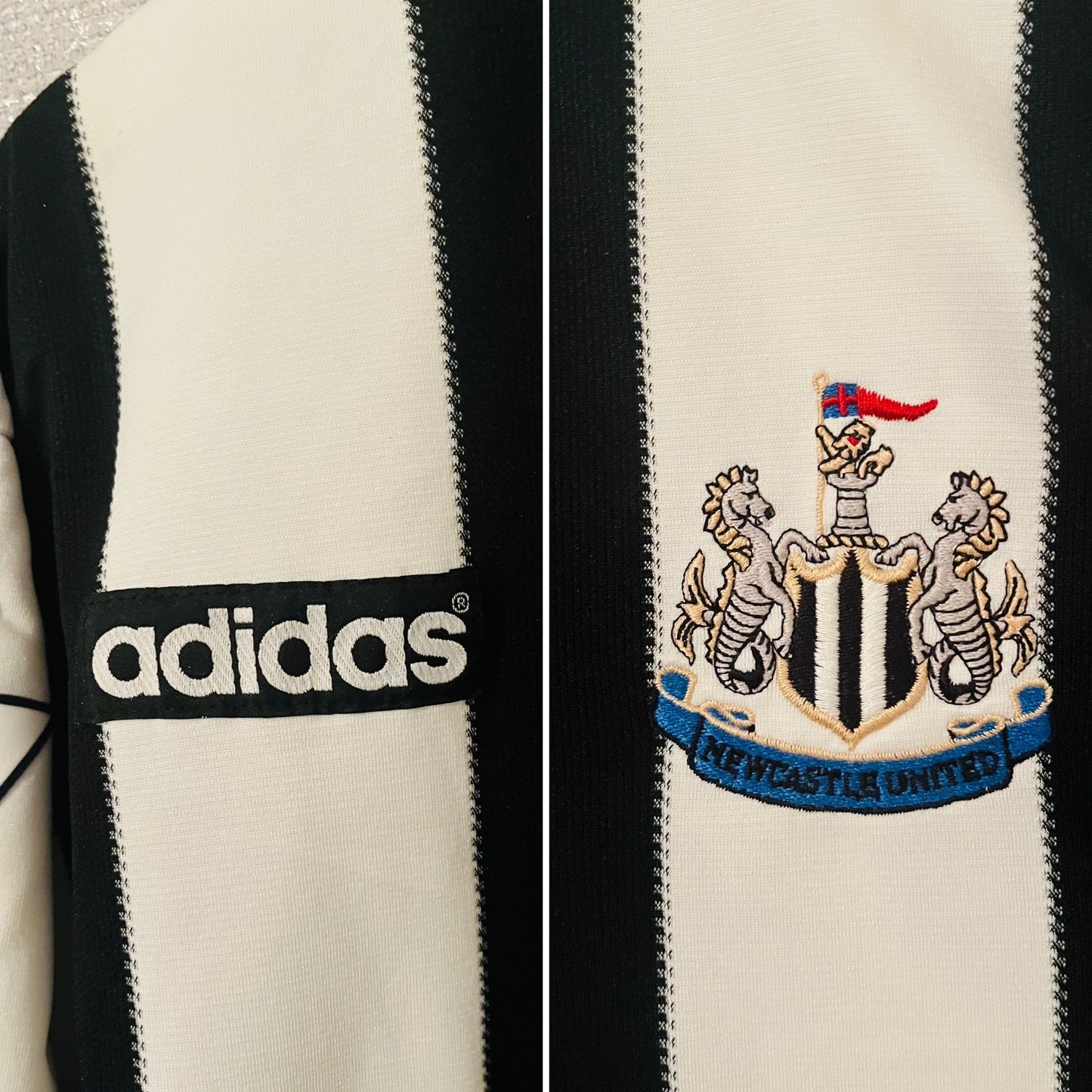 Newcastle United home football shirt 1995/97 Asprilla Medium