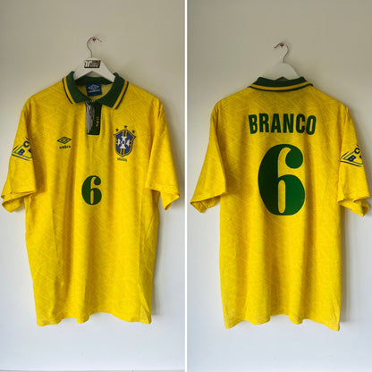 Brazil home football shirt 1991/93 Branco XL