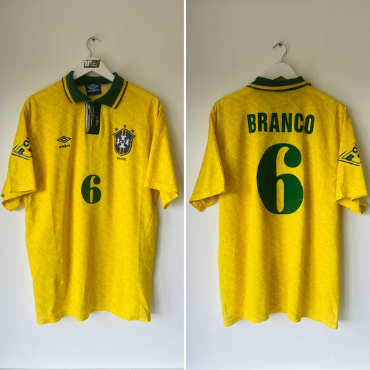 Brazil home football shirt 1991/93 Branco XL