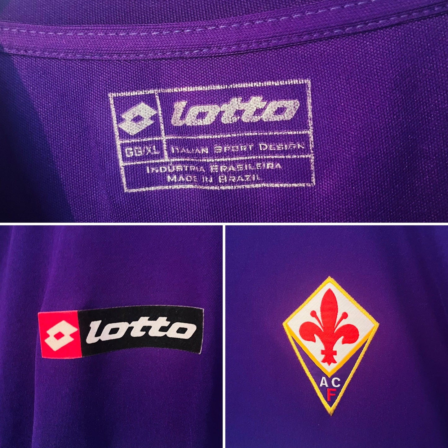 Fiorentina home football shirt 2007/08 Vieri Large