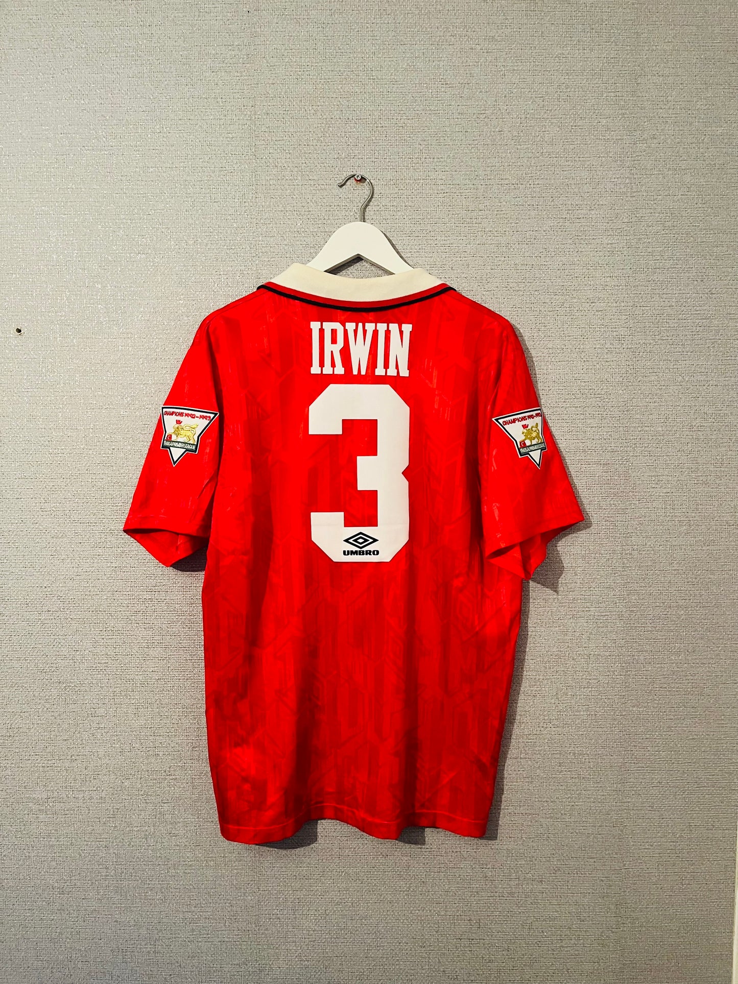 Manchester United home football shirt 1993/94 Irwin Large