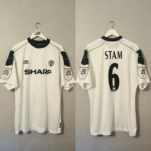 Manchester United away football shirt 1999/2000 Stam XL