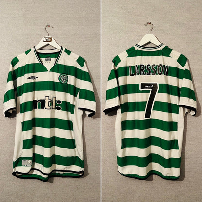Glasgow Celtic home football shirt 2001/03 Larsson XL