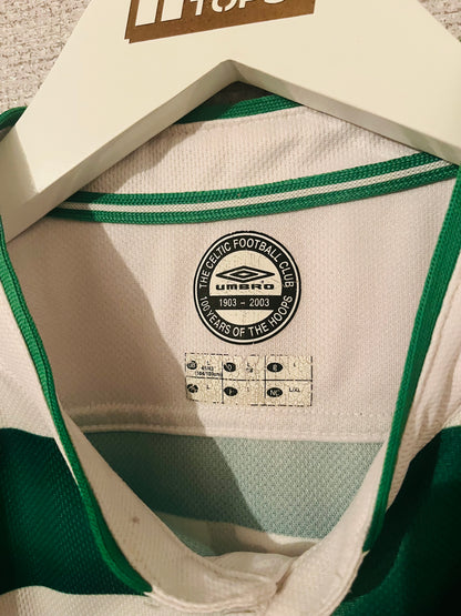 Glasgow Celtic home football shirt 2003/04 Larsson Large
