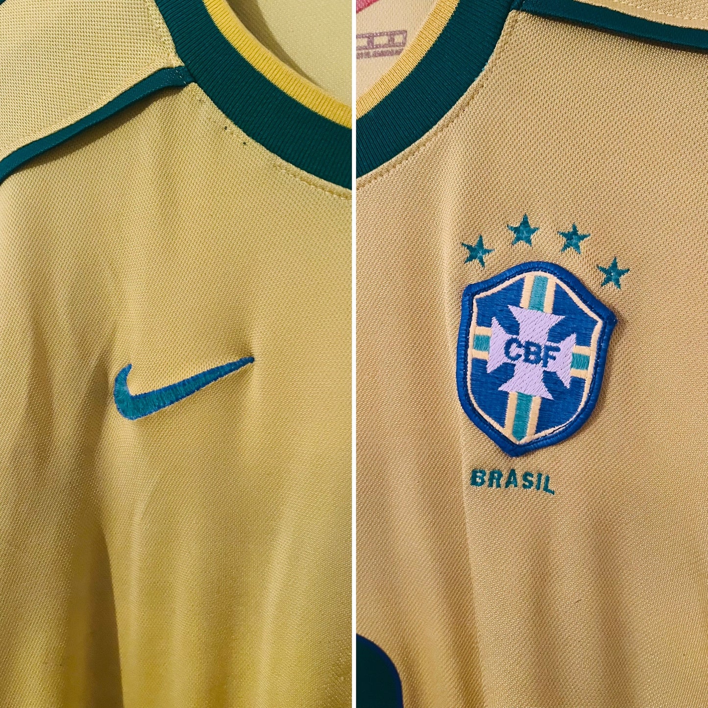 Brazil home football shirt W/C 1998 R9 Medium