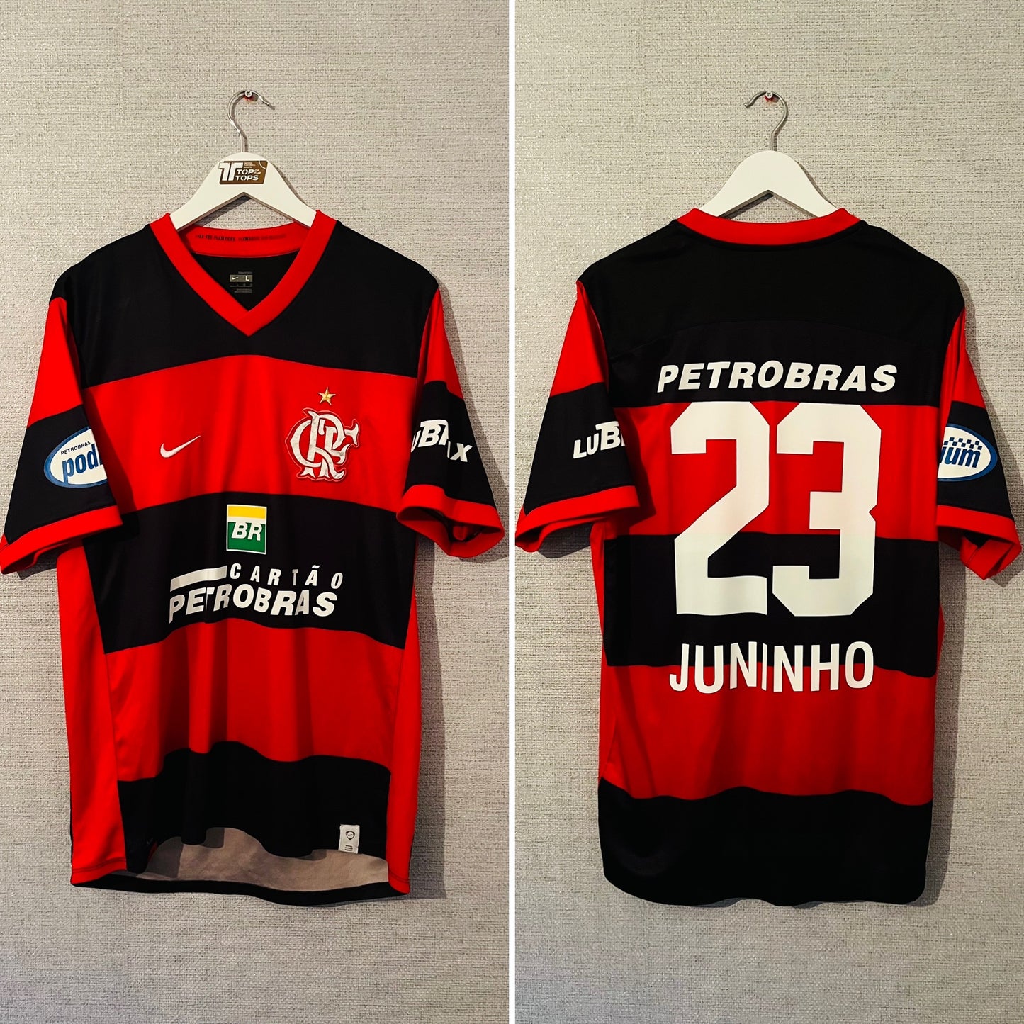 Flamengo home football shirt 2007/08 Juninho Large