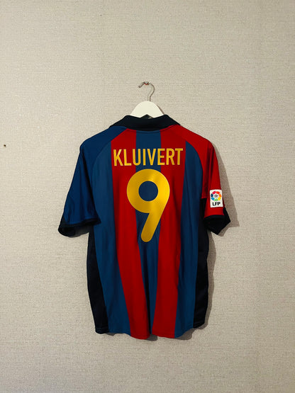 Barcelona home football shirt 2001/02 Kluivert Medium