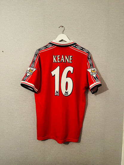 Manchester United home football shirt 1999/2000 Keane XL