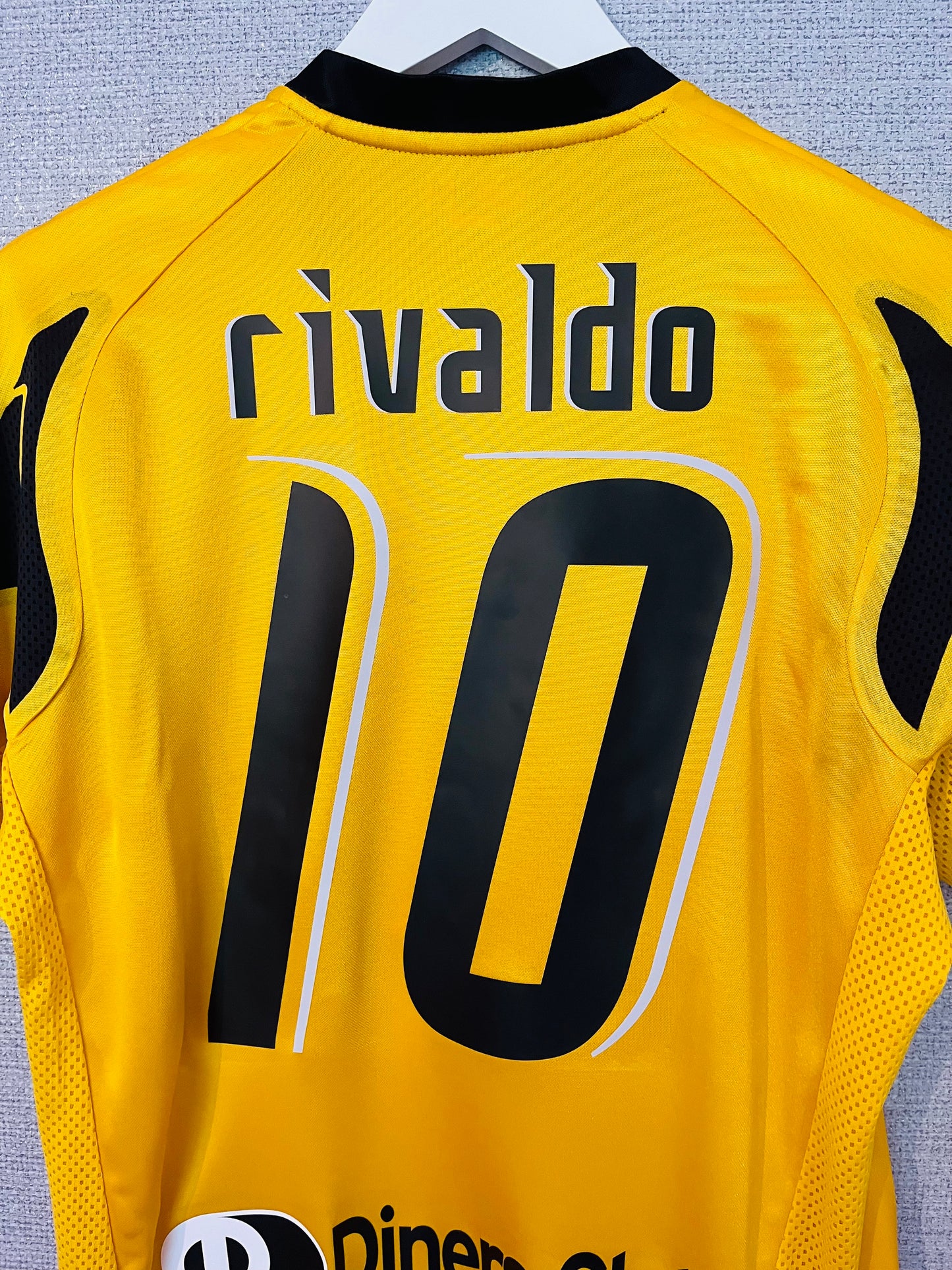 AEK Athens home football shirt 2007/08 Rivaldo Medium