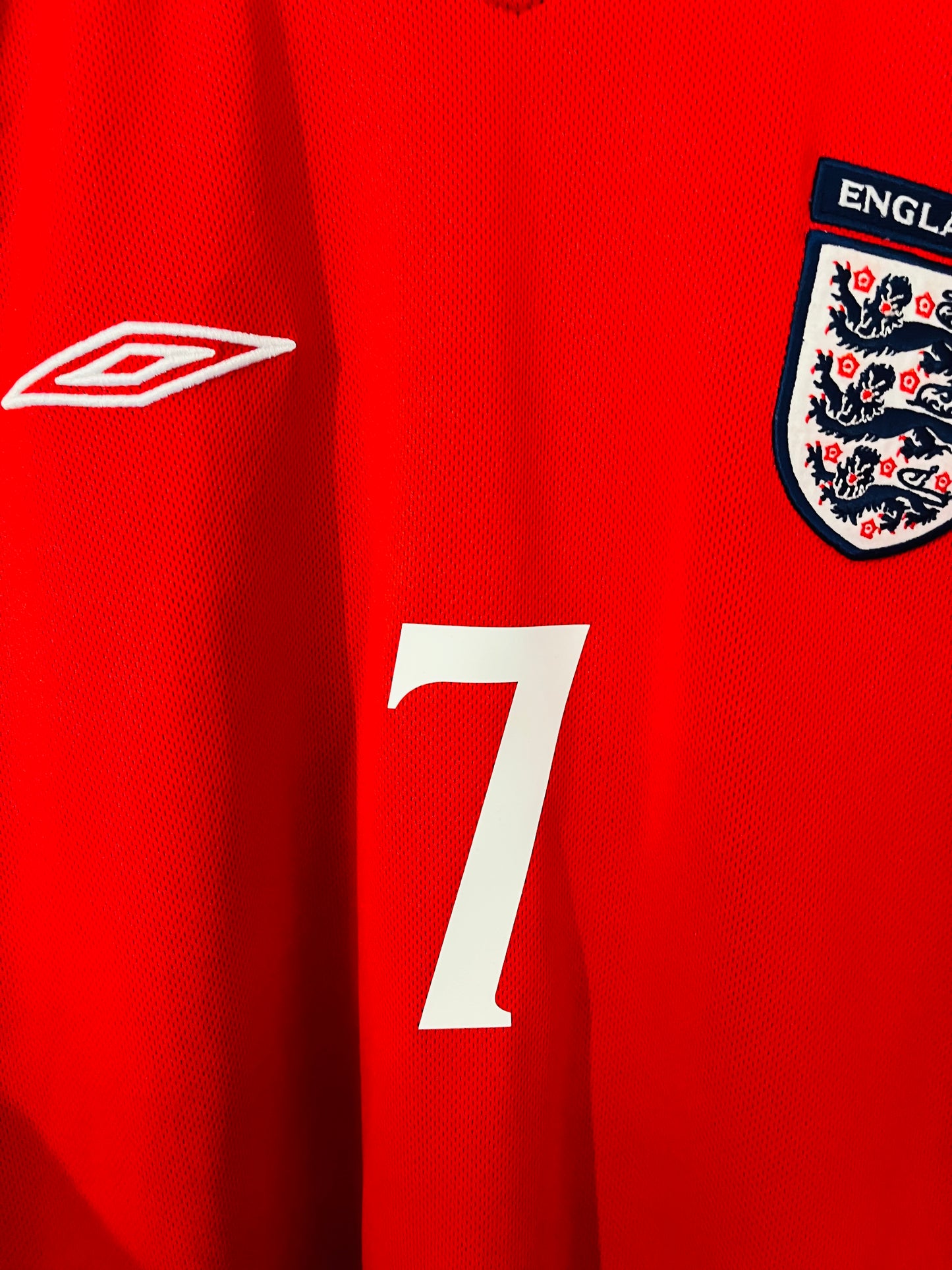 England away reversible football shirt W/C 2002 Beckham Small