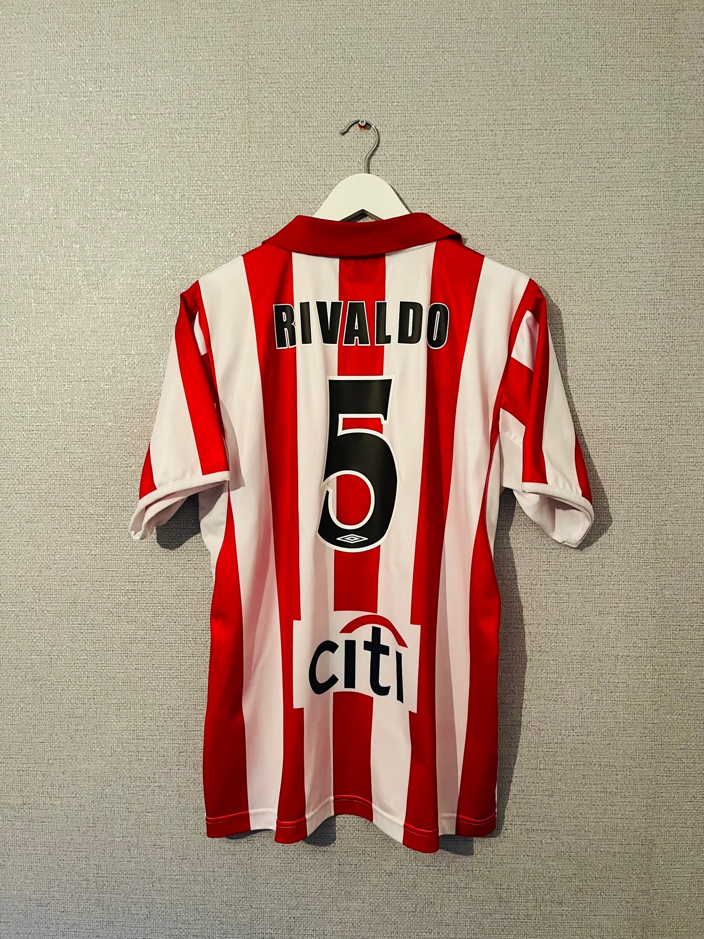 Olympiakos home football shirt 2004/05 Rivaldo Medium