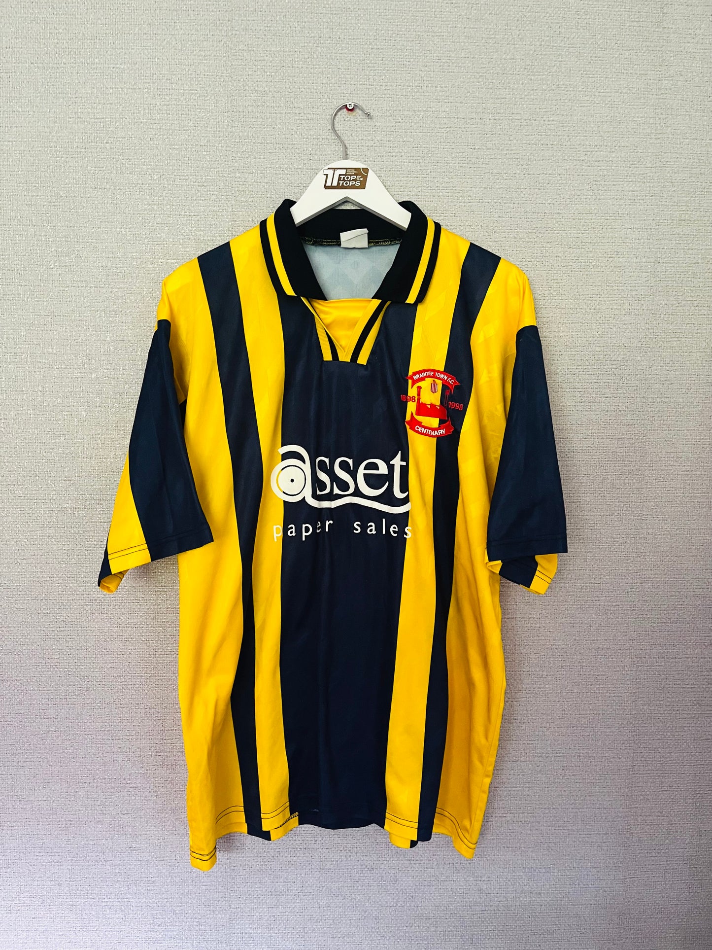 Braintree Town home Centenary football shirt 1998/99 L/XL