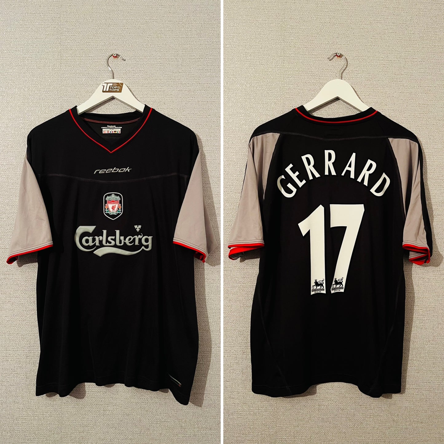 Liverpool away football shirt 2002/03 Gerrard Large