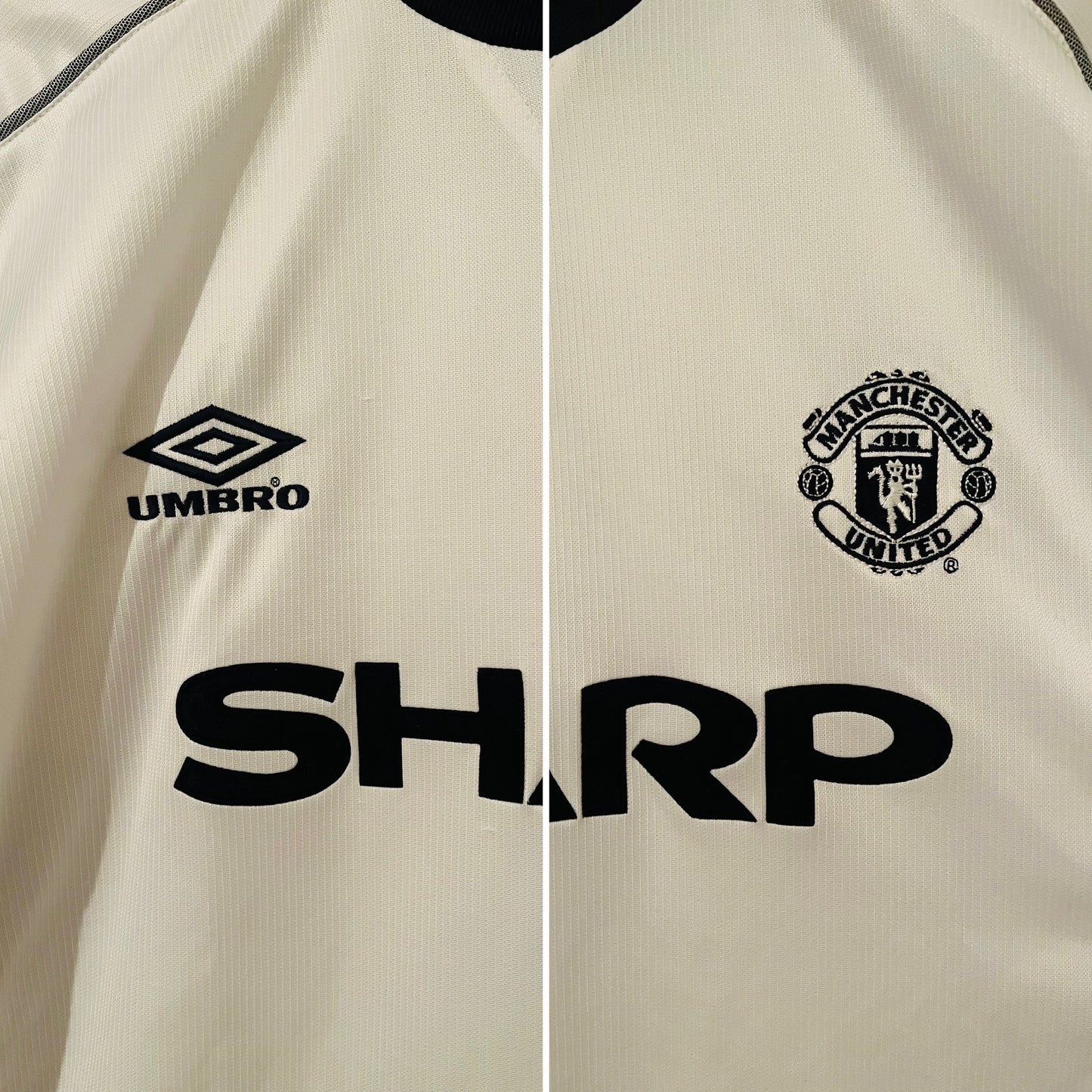 Manchester United away football shirt 1999/2000 Stam XL