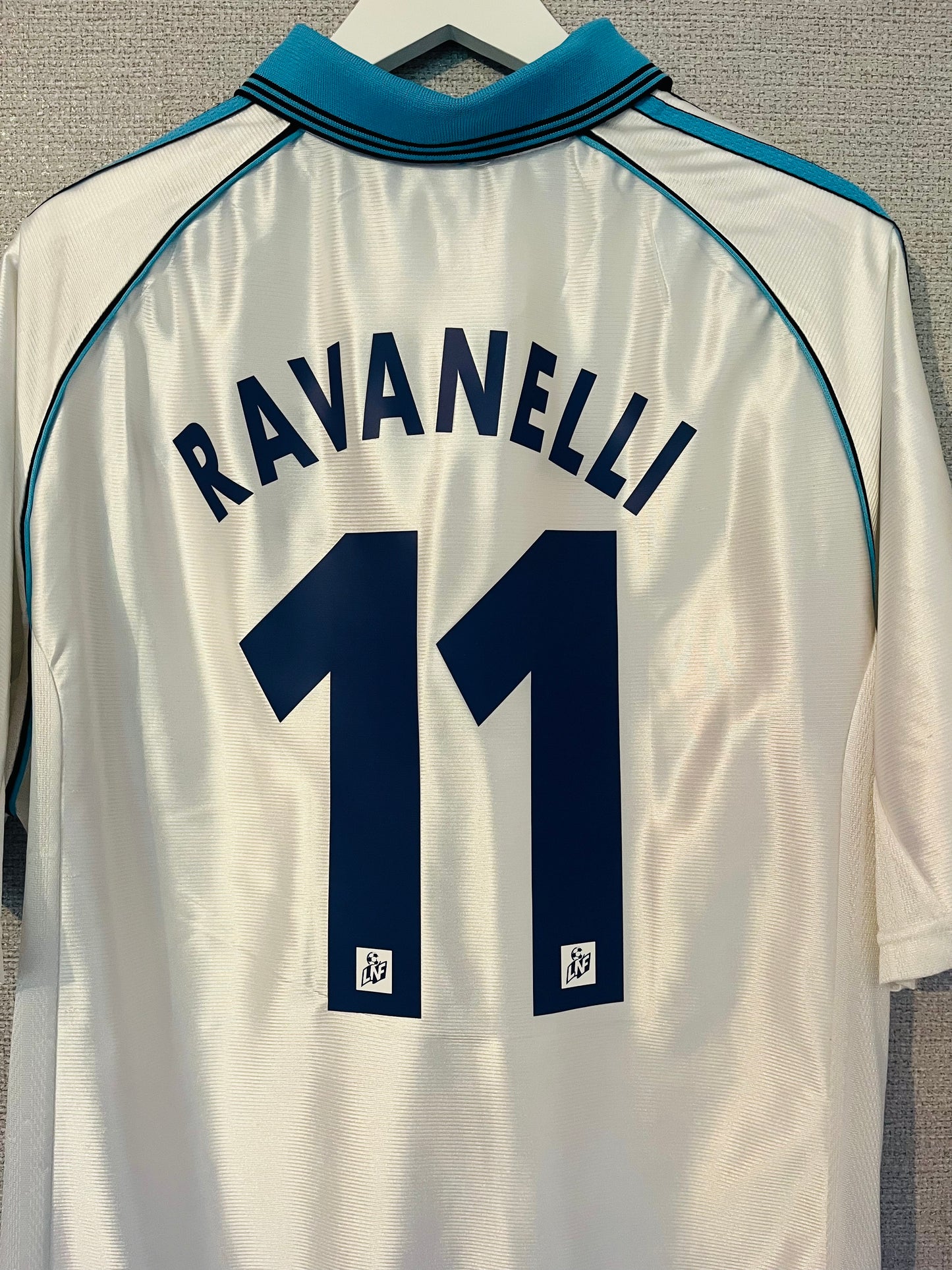 Olympique Marseille home football shirt 1998/99 Ravanelli Large