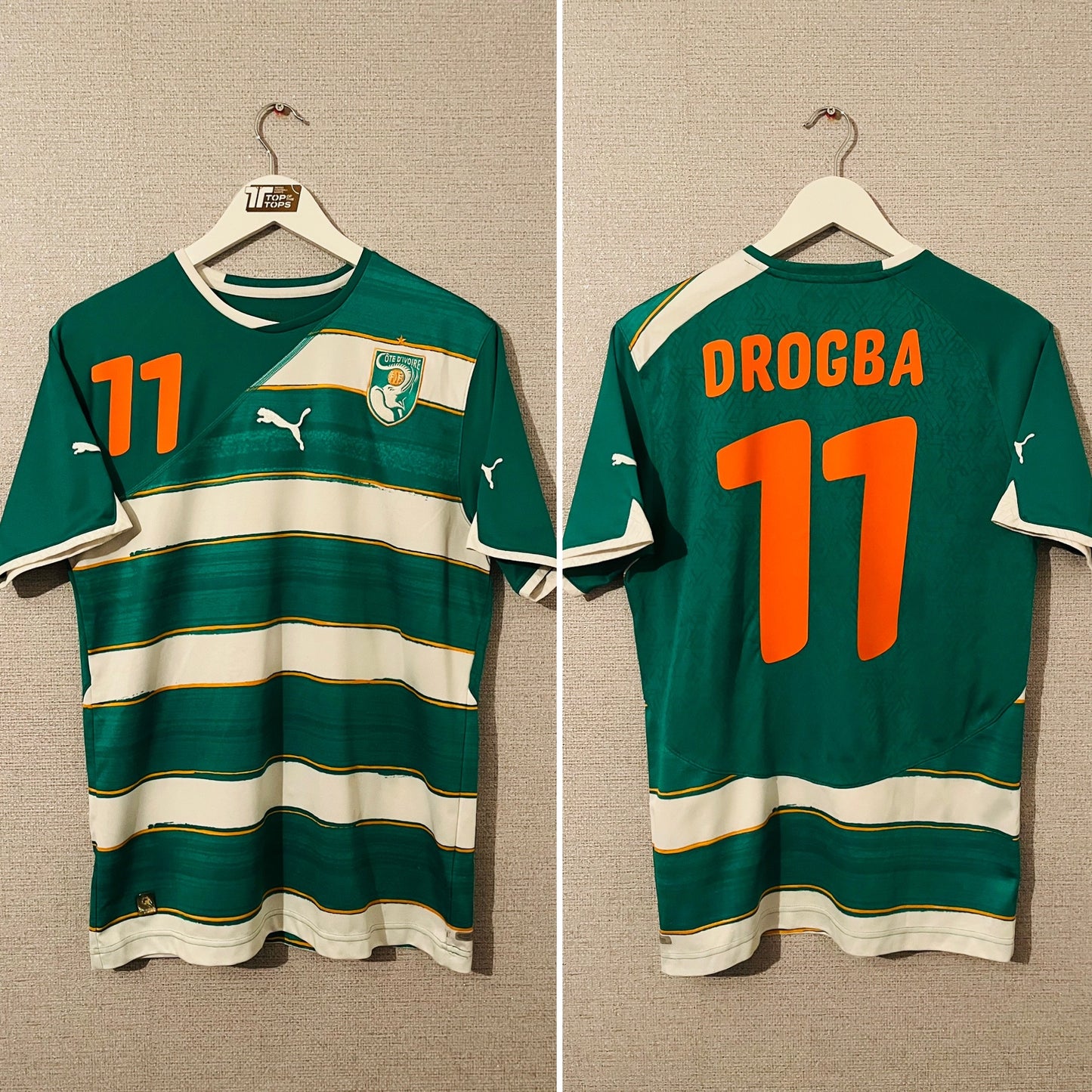Ivory Coast away football shirt  W/C 2010 Drogba Medium