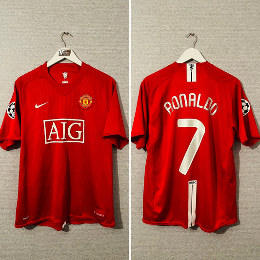 Manchester United home football shirt 2007/08 CR7 Large