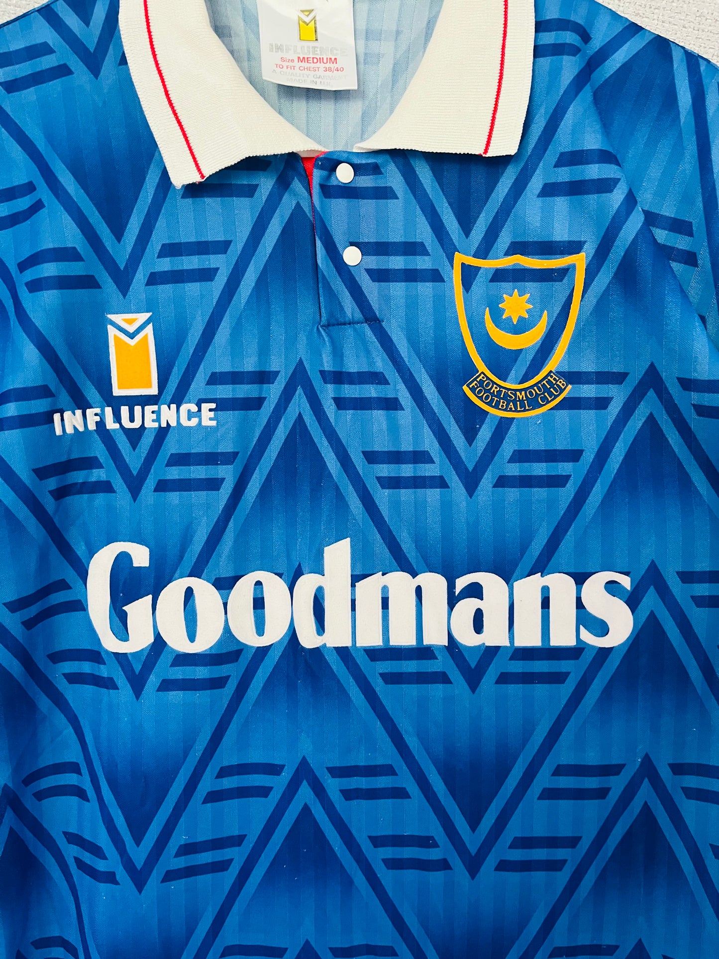 Portsmouth home football shirt 1991/93 Medium