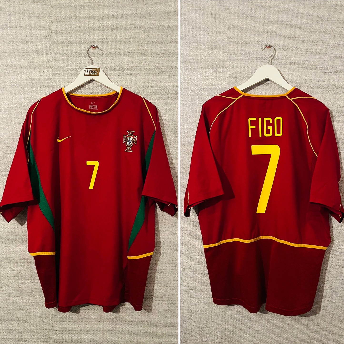 Portugal home football shirt 2002/04 Figo XL