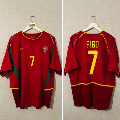 Portugal home football shirt 2002/04 Figo XL