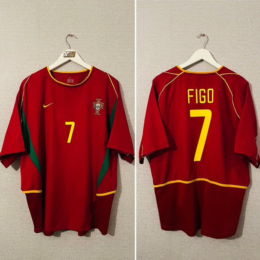 Portugal home football shirt 2002/04 Figo XL
