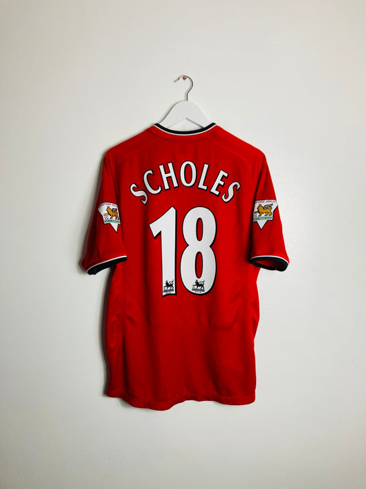 Manchester United home football shirt

2001/02 Scholes Large