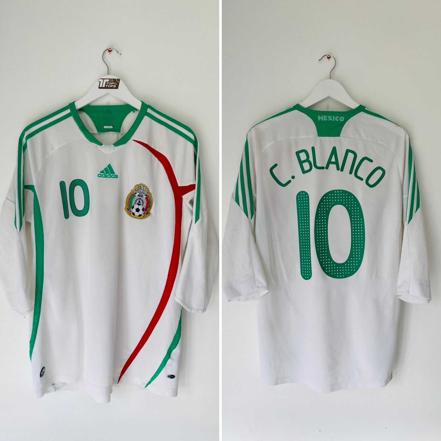 Mexico away football shirt 2008/09 Blanco medium