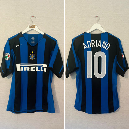 Inter Milan home football shirt 2004/05 Adriano Medium